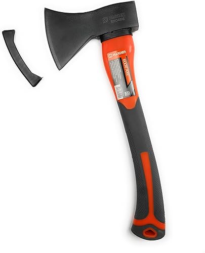 Miniatura 3 de Hacha de camping con recubrimiento de polvo cabezal de hoja de acero al carbono endurecido forjado y mango ergonómico de goma Fibra de vidrio