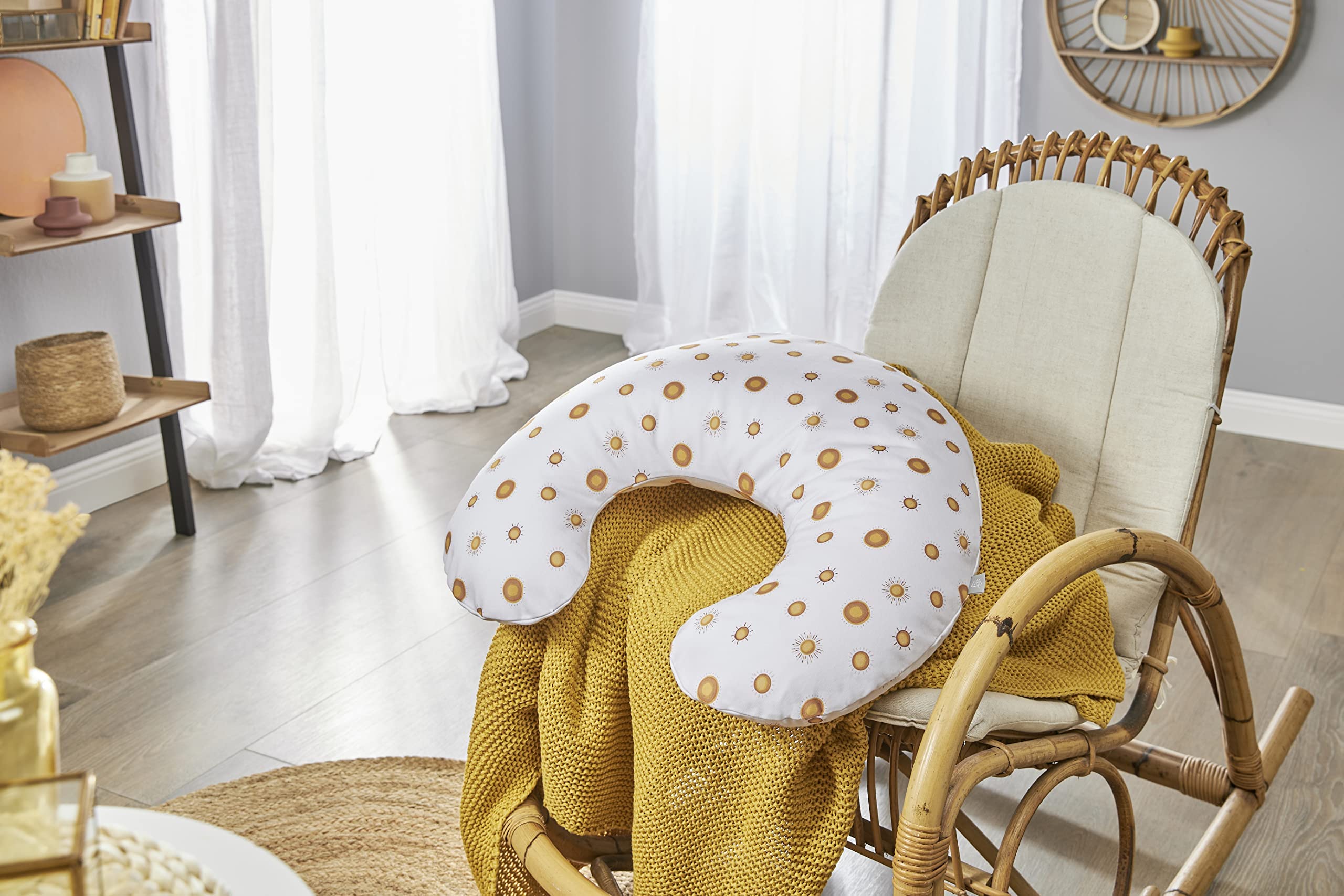 Rotho Babydesign Mini poduszka do karmienia piersią, 180 x 33 cm, 0 miesięcy, można prać w pralce, hipoalergiczny, Boho Sun 20454 0010 DN01