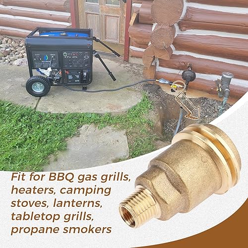 Miniatura 4 de Macho 5024 QCC1 - Adaptador de manguera de montaje de gas propano con rosca macho de 14 pulgadas, accesorios de conexión rápida de propano de latón