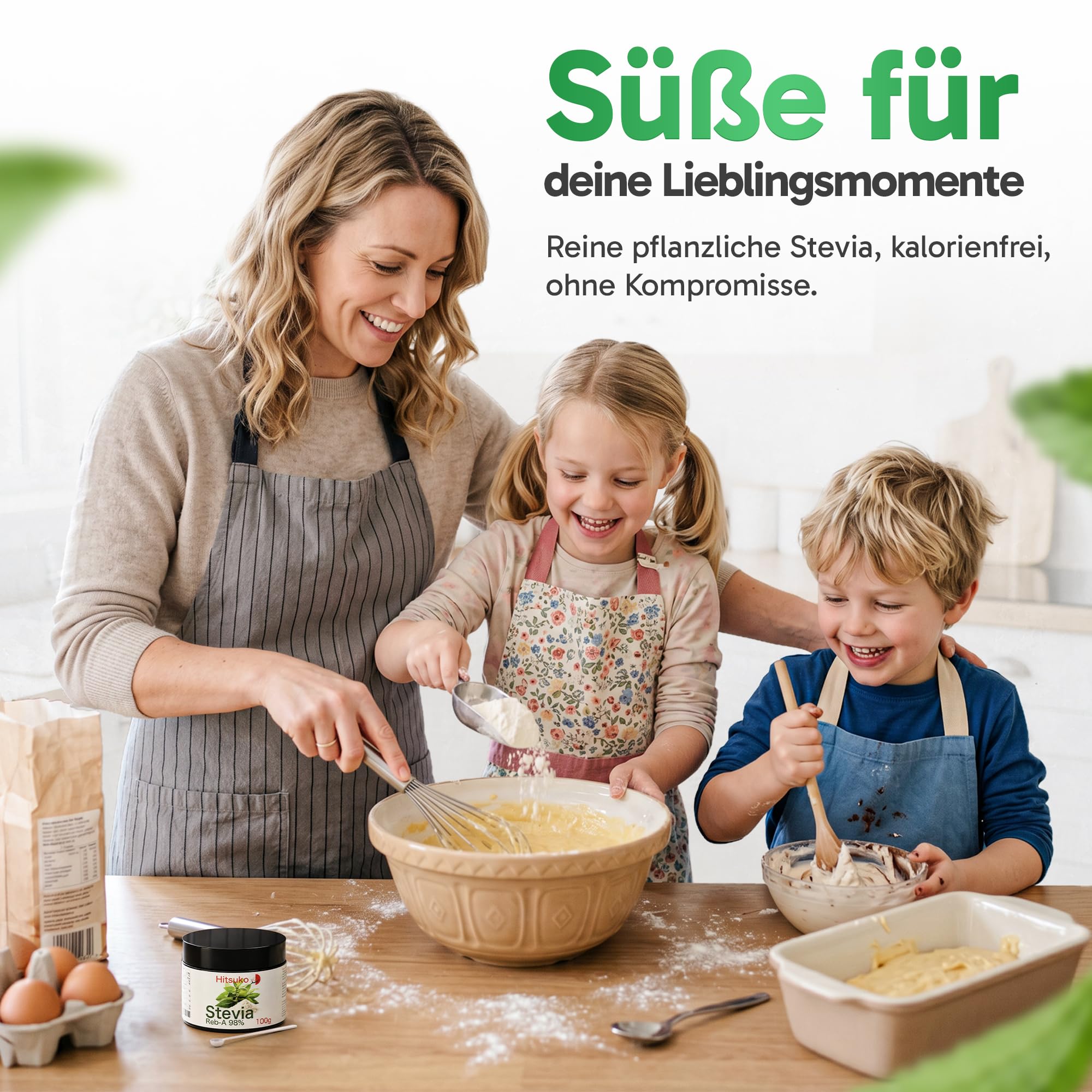 Ultra-konzentriertes Stevia-Pulver (100g) | 98% Reba-98 Pur | 470x süßer als Zucker