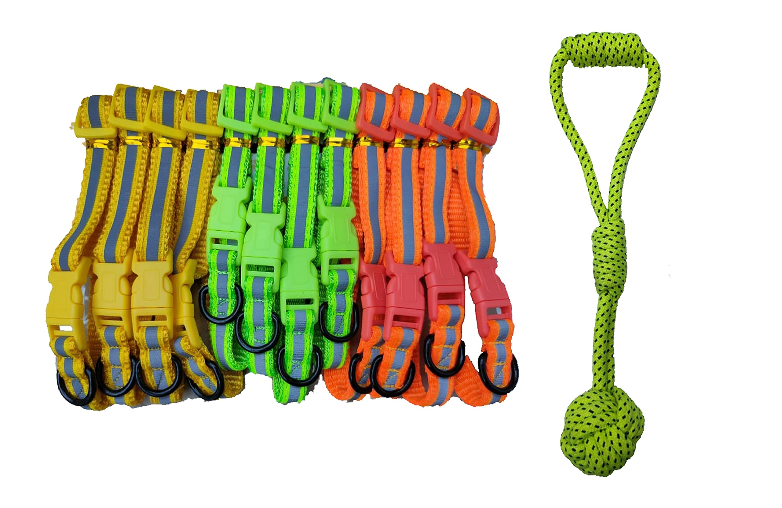 Pet D Attractive Cotton Poly Mix Chew Dog Toys for Teething Suitable for Small and Medium Size Puppies + Protactive Reflector 12mm Collar Combo Pack (Handle Ball Rope Green Collar) (B0C3ML3ZXH) Amazon Price History, Amazon Price Tracker