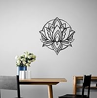 Vista 2 de Arte de pared y decoración de mandala de metal, regalos de arte de metal de Manadala floral con tonos brillantes o mate, decoración de pared