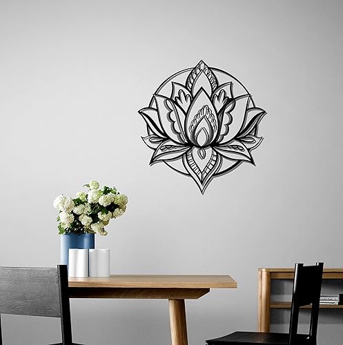 Miniatura 2 de Arte de pared y decoración de mandala de metal, regalos de arte de metal de Manadala floral con tonos brillantes o mate, decoración de pared de