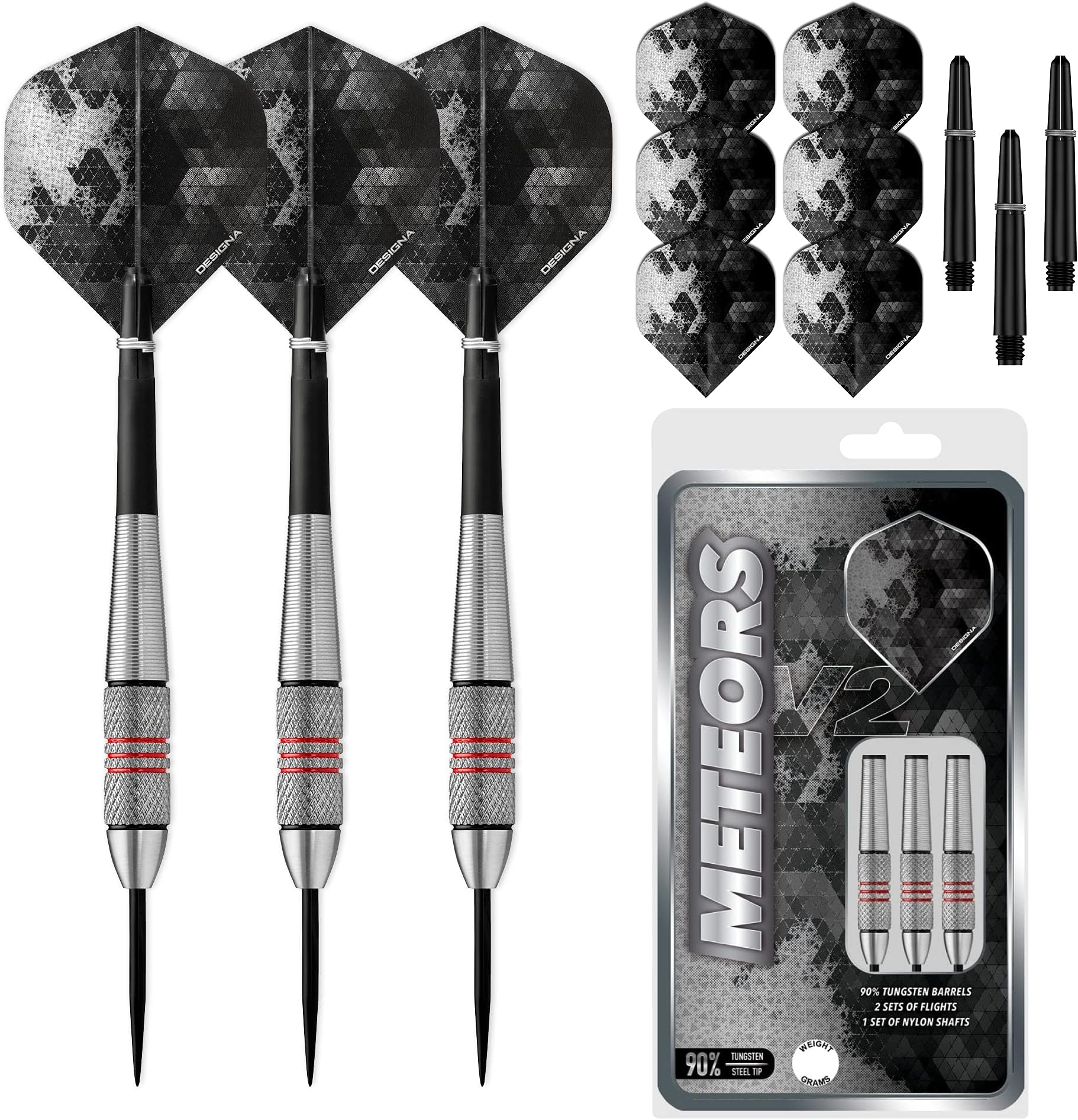 Designa ヘビーダーツセット 30g-48g タングステン V2 流星 刻み&リング