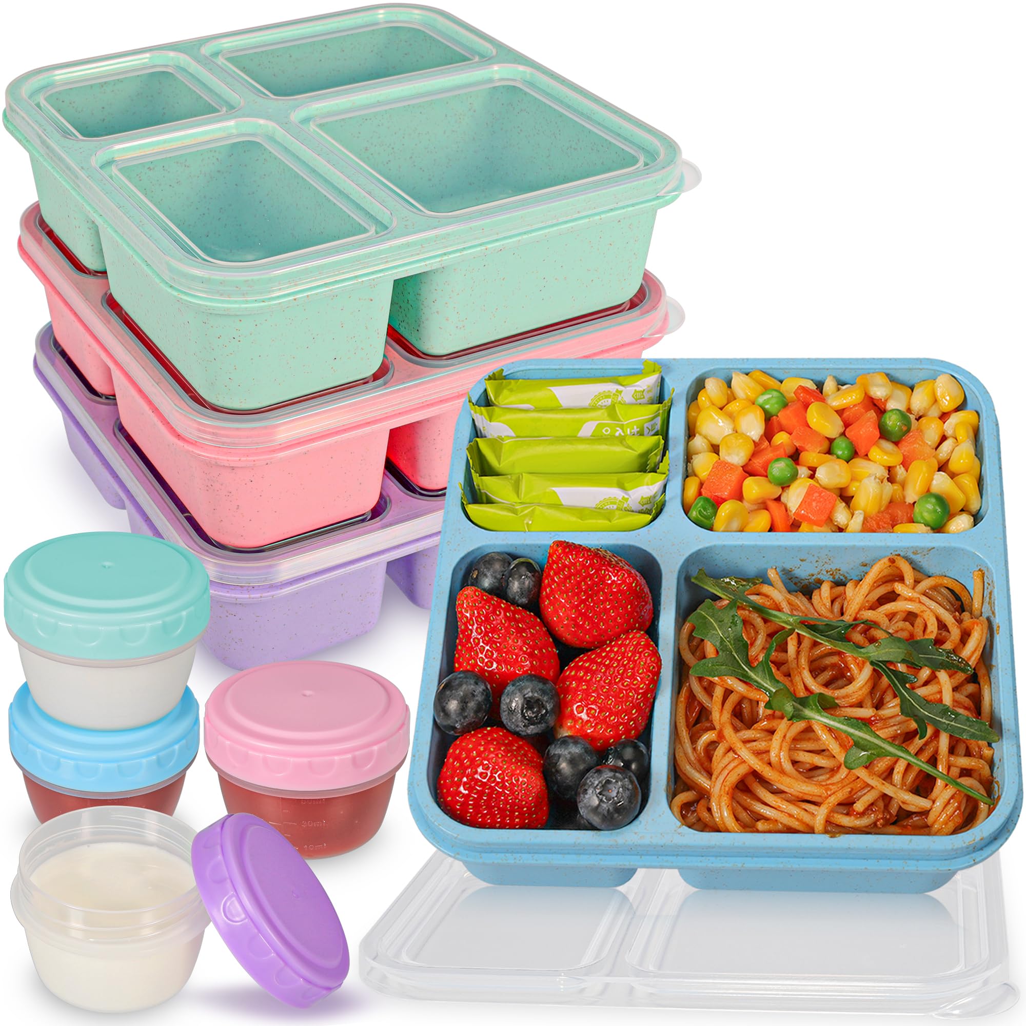 Bento Lunch Box With 4 Compartments - Leak-Proof Meal Prep Container For Office & School - View #5