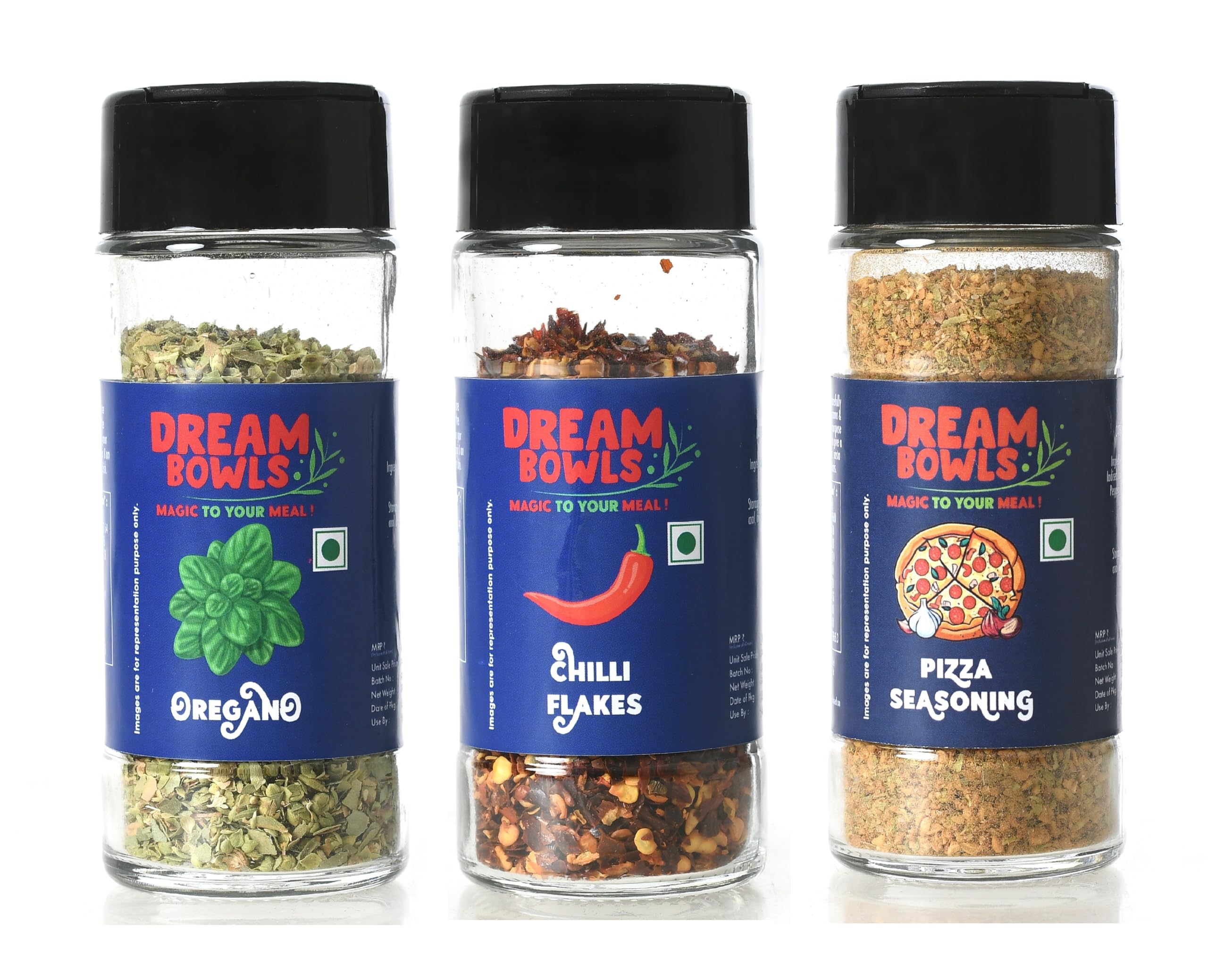 DREAM BOWLS Premium Dried Oregano Leaves (20g), Premium Red Chilli Flakes (35g), Premium Pizza Seasonings Spice Mix (55g), Pack Of 3 (B0CQ4YRNR4) Amazon Price History, Amazon Price Tracker