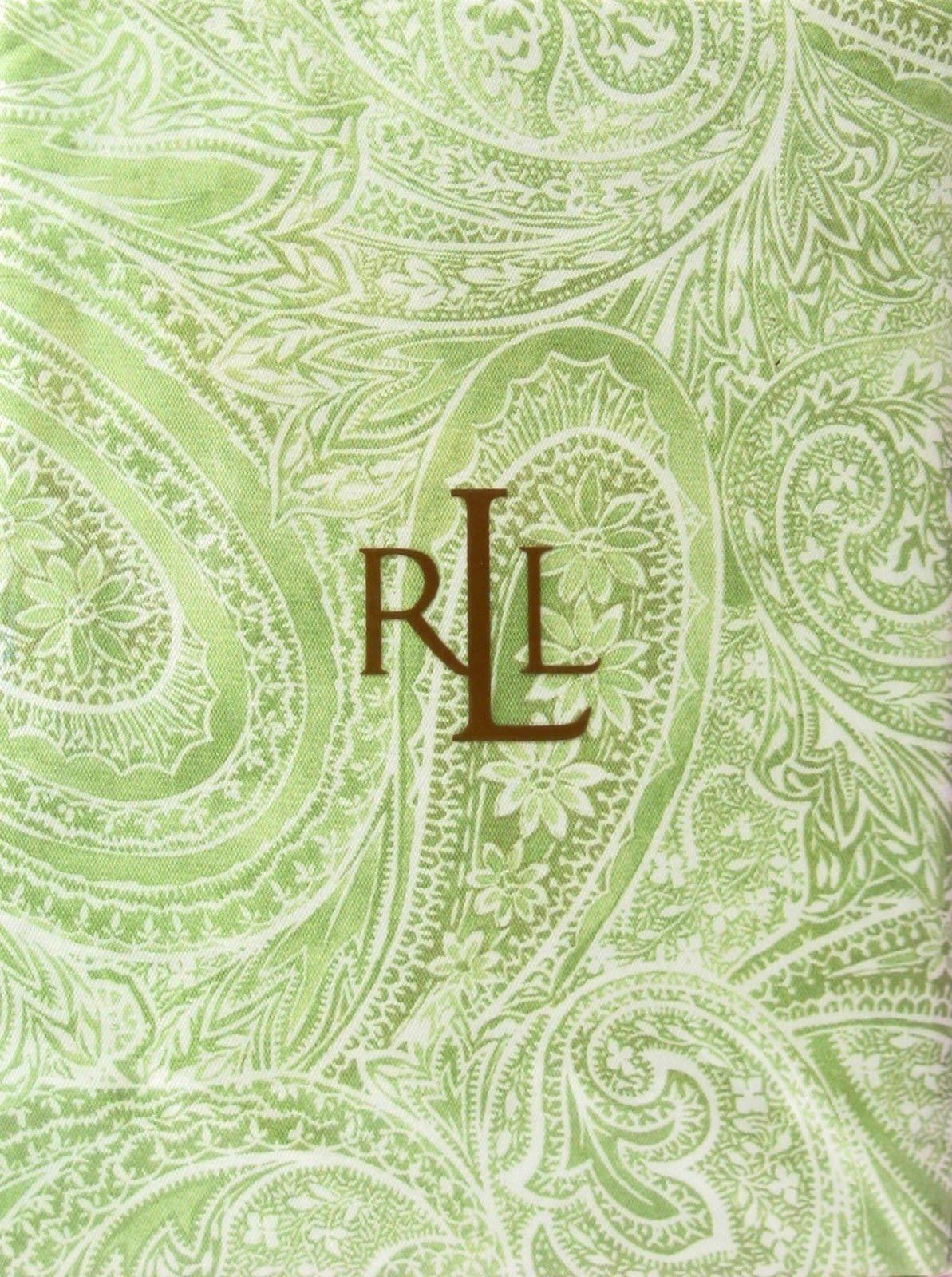Ralph Lauren Round Tablecloth Veranda Paisley Sage Green White Round 70 Round