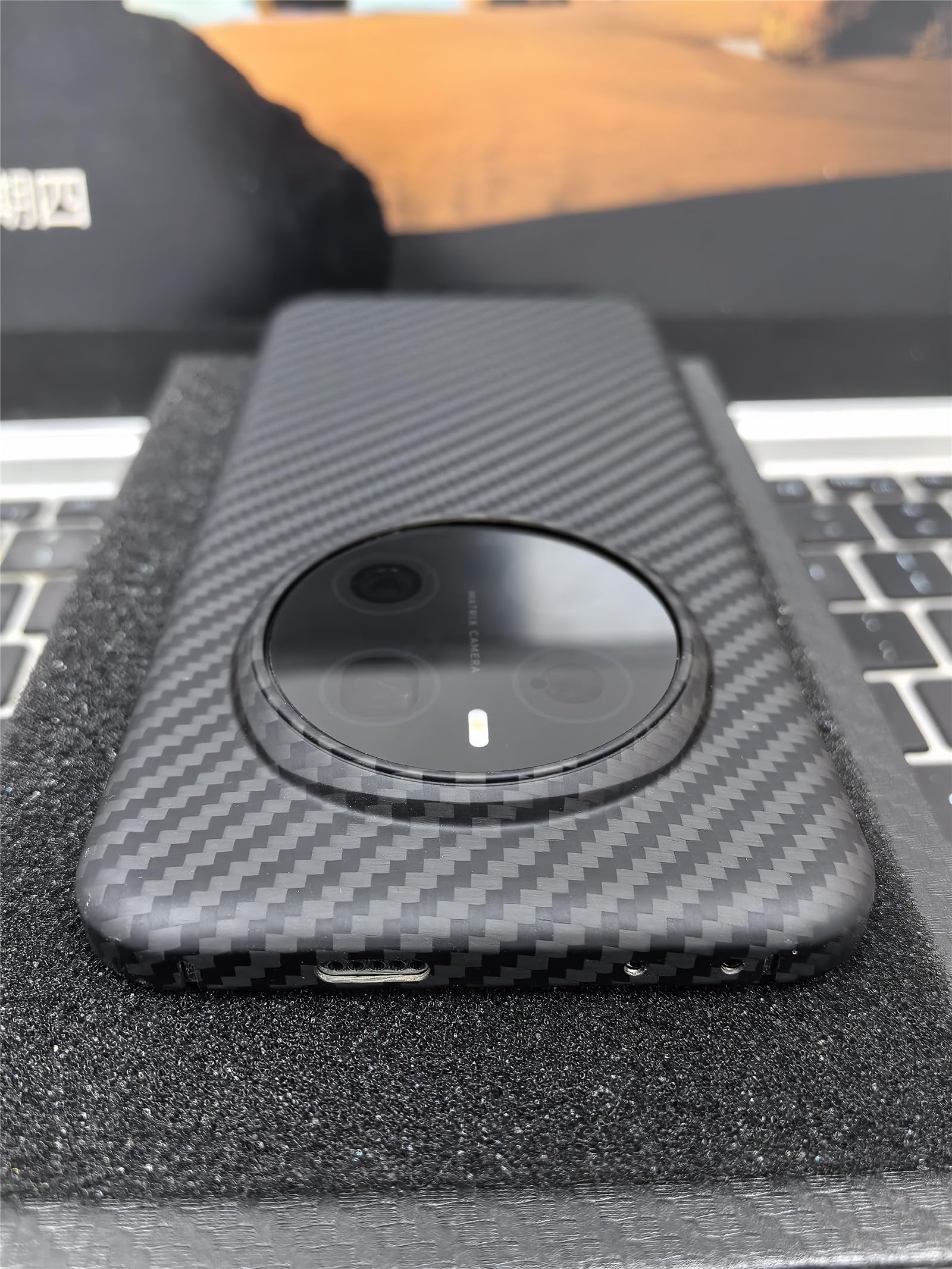 Custodia In Fibra Di Carbonio Per Honor Magic 7 Pro – Sottile Antiscivolo Con Ricarica Wireless, Nero - 3