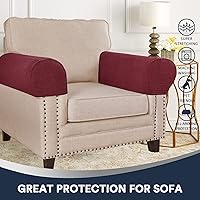 Vista 2 de Fundas elásticas para brazos de sofá de elastano jacquard antideslizantes con calcomanía, protector de reposabrazos de muebles para sofá, silla
