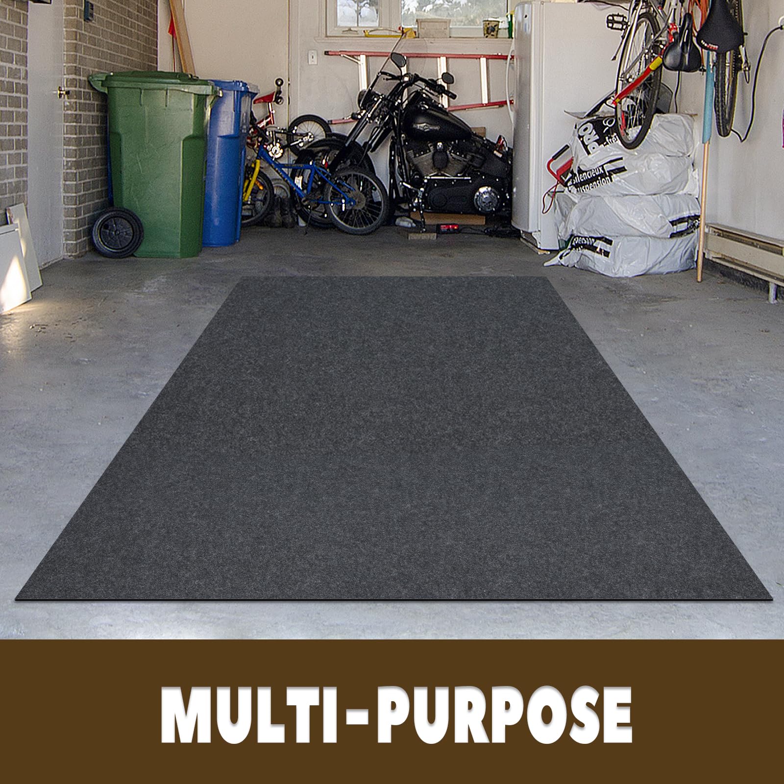 Tapis de Sol de Garage pour Petit véhicule, 2,3 x 2,4 m, Dos antidérapant en TPR, protège Le Sol Contre Les déversements, Les Gouttes, Les éclaboussures, Coussinets absorbants/durables pour