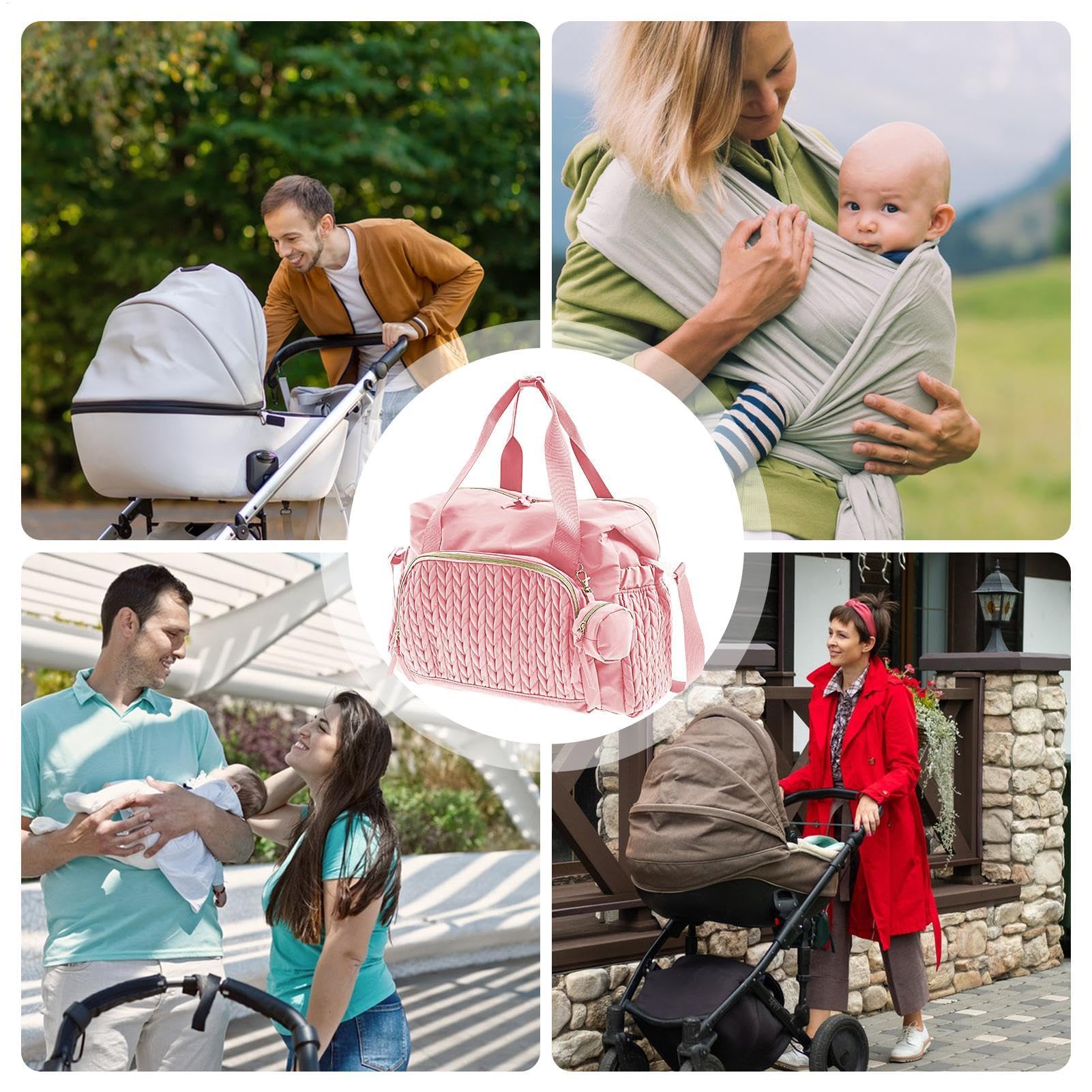 Generisch Diaper Bag, duża pojemność, torba na ramię, wielokrotnego użytku akcesoria podróżne, organizer, wielofunkcyjne przechowywanie dla rodziców, w domu, na wycieczki i wyjścia