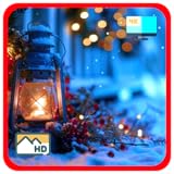 冬のクリスマスの輝き - 雪と心地よい炎の光