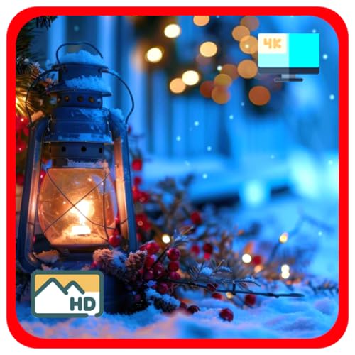 Winter Christmas Glow – Snowfall & Cozy Firelight