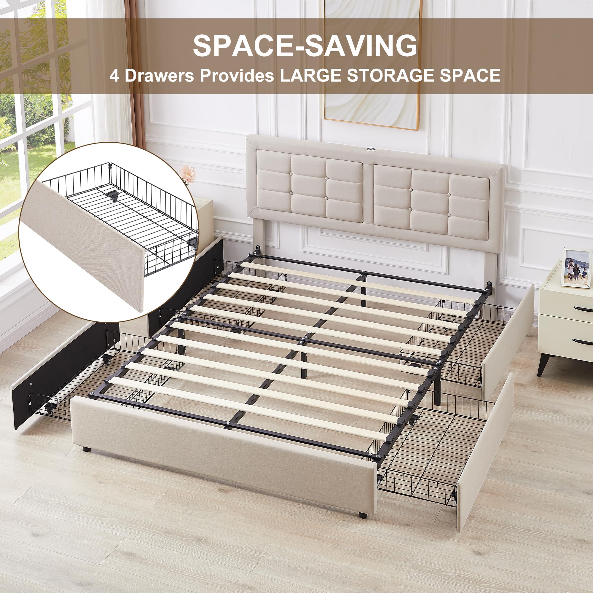 Snapklik.com : VECELO Full Size Bed Frame