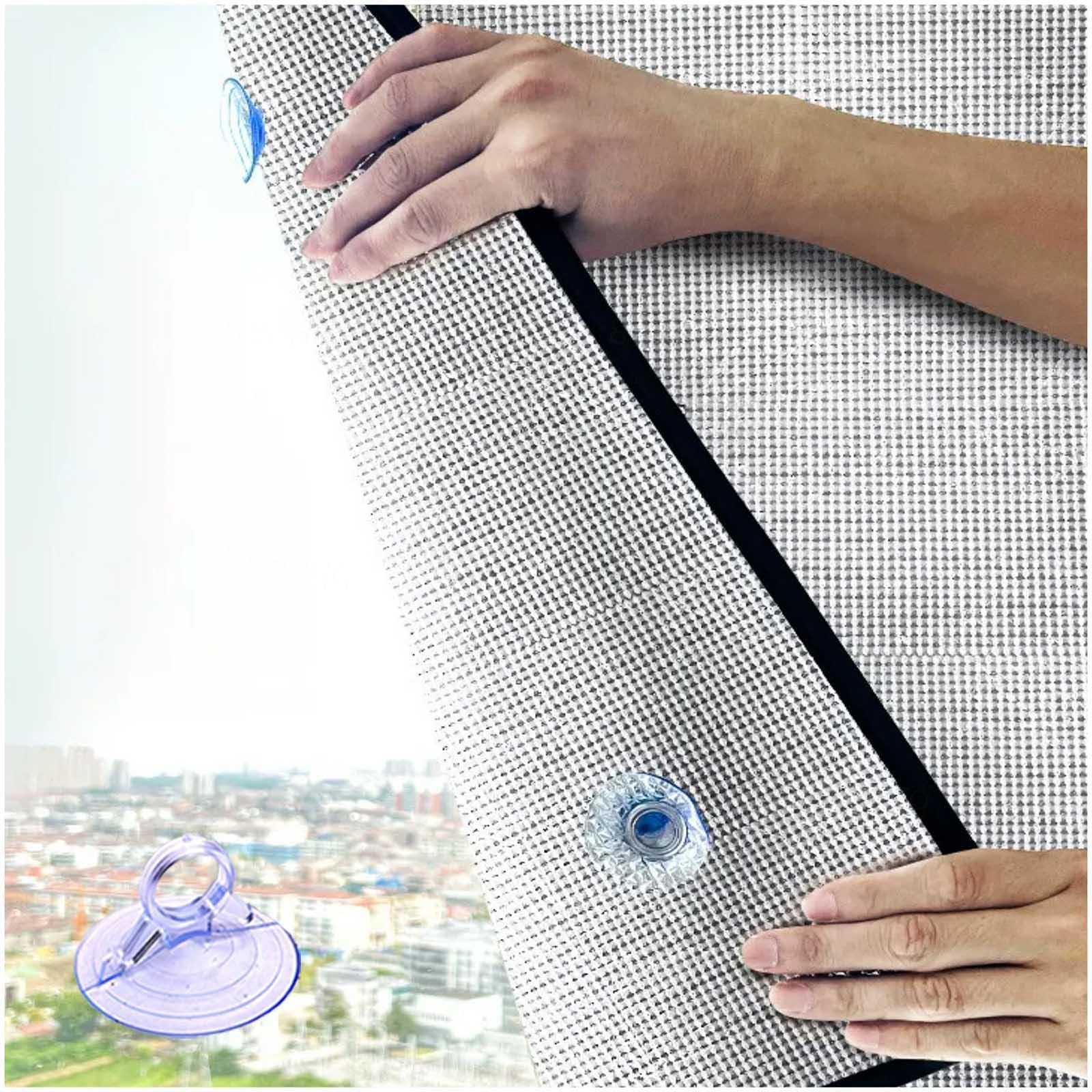 Sonakia W×H Suction Cups Blackout Window Film, Aluminium Foil Sun Blocking Anti-Uv Thermal Insulation Film, Reflective Privacy Glass Film, Sun Protection Anti-Glare Window Sticker,-50X180cm/20 * 71In