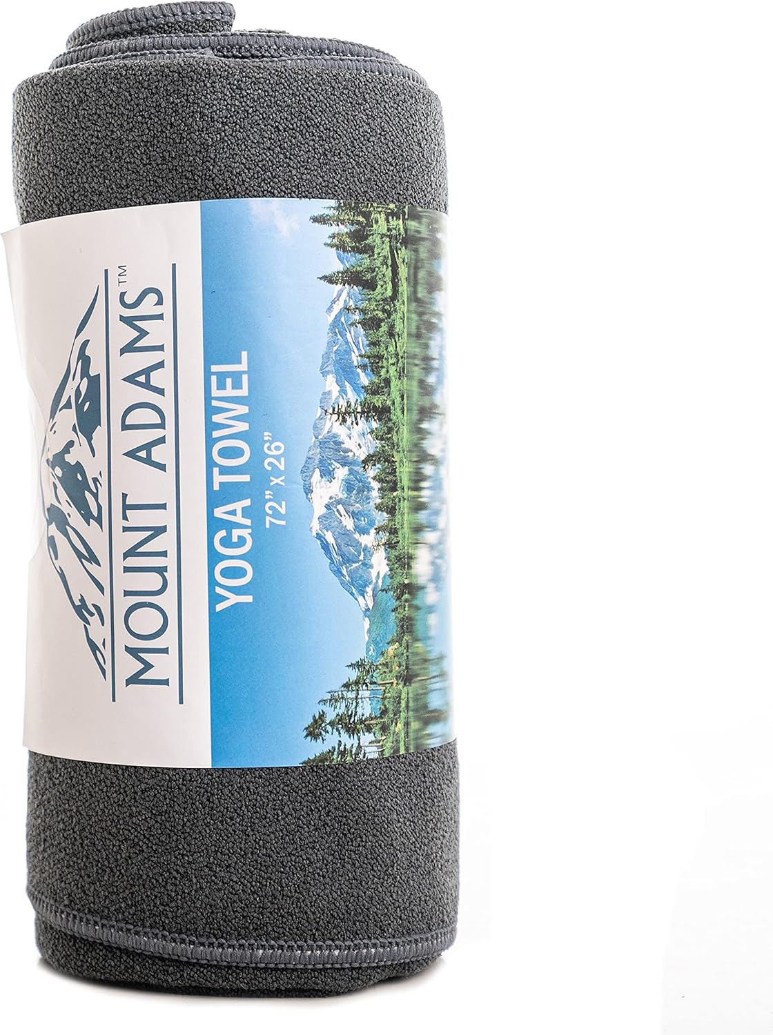 Mount Adams Yoga Mat Towel, 72 by 26 Inches, Super Absorbent Microfiber Towel for Hot Yoga, Non Slip Yoga Towel, Gym Towel for Workout, Sports, Exercise, and Fitness, Gray, Pack of 10