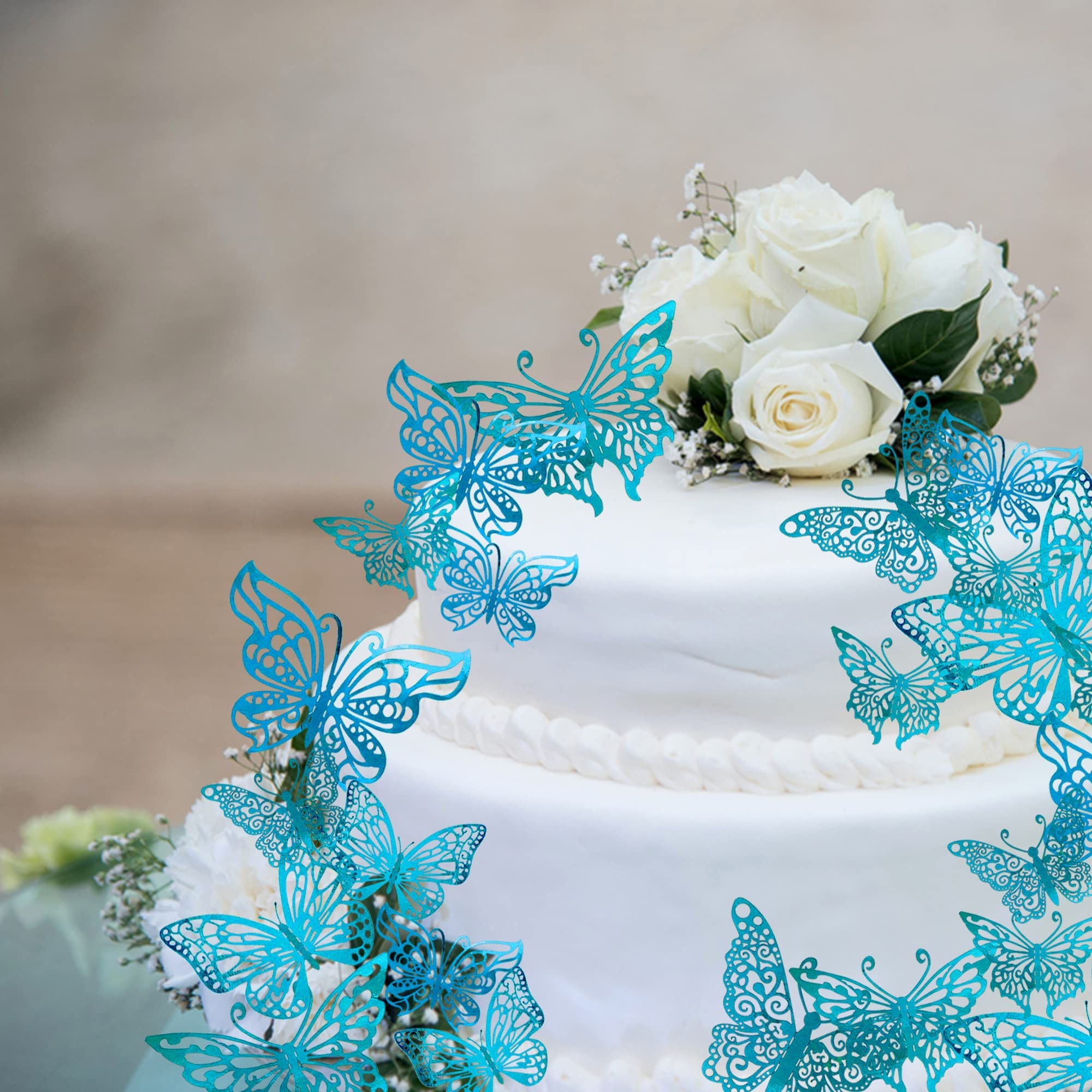 80 Piezas De Decoración De Pasteles De Mariposa 3D Para Niñas Y Mujeres, Decoración De Fiesta