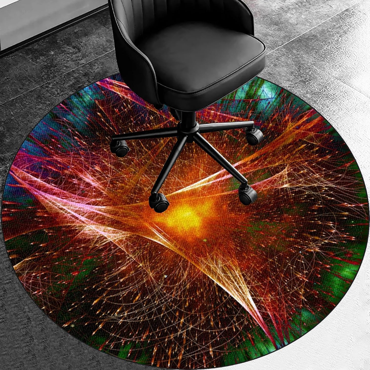 Tapis De Chaise De Bureau Rond Antidérapant - Protection Sol Pour Parquet Et Moquette