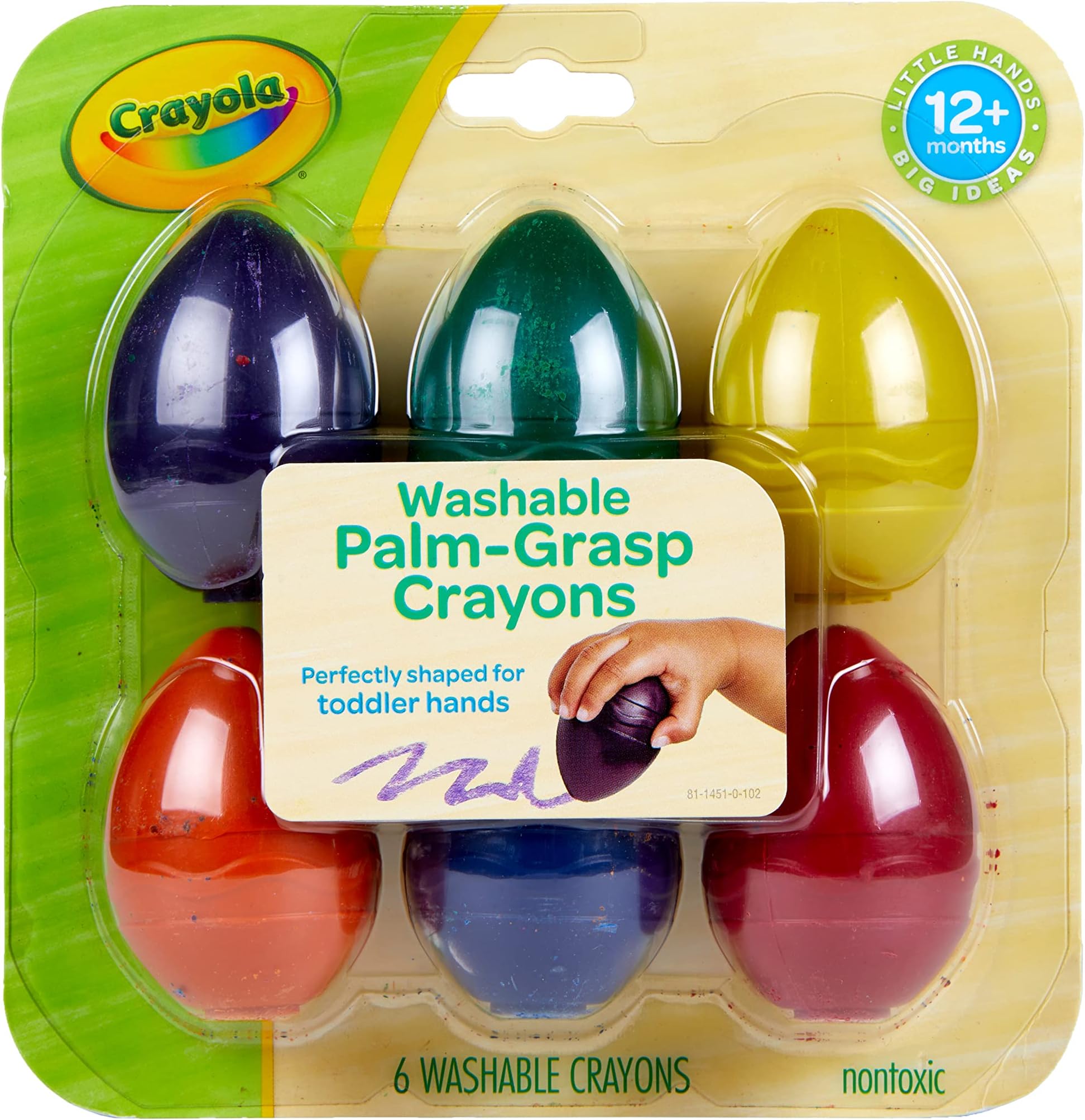 CRAYOLA Crayon Washable Egg My 1ST, Multicoloured, 6 Count (Pack of 1)