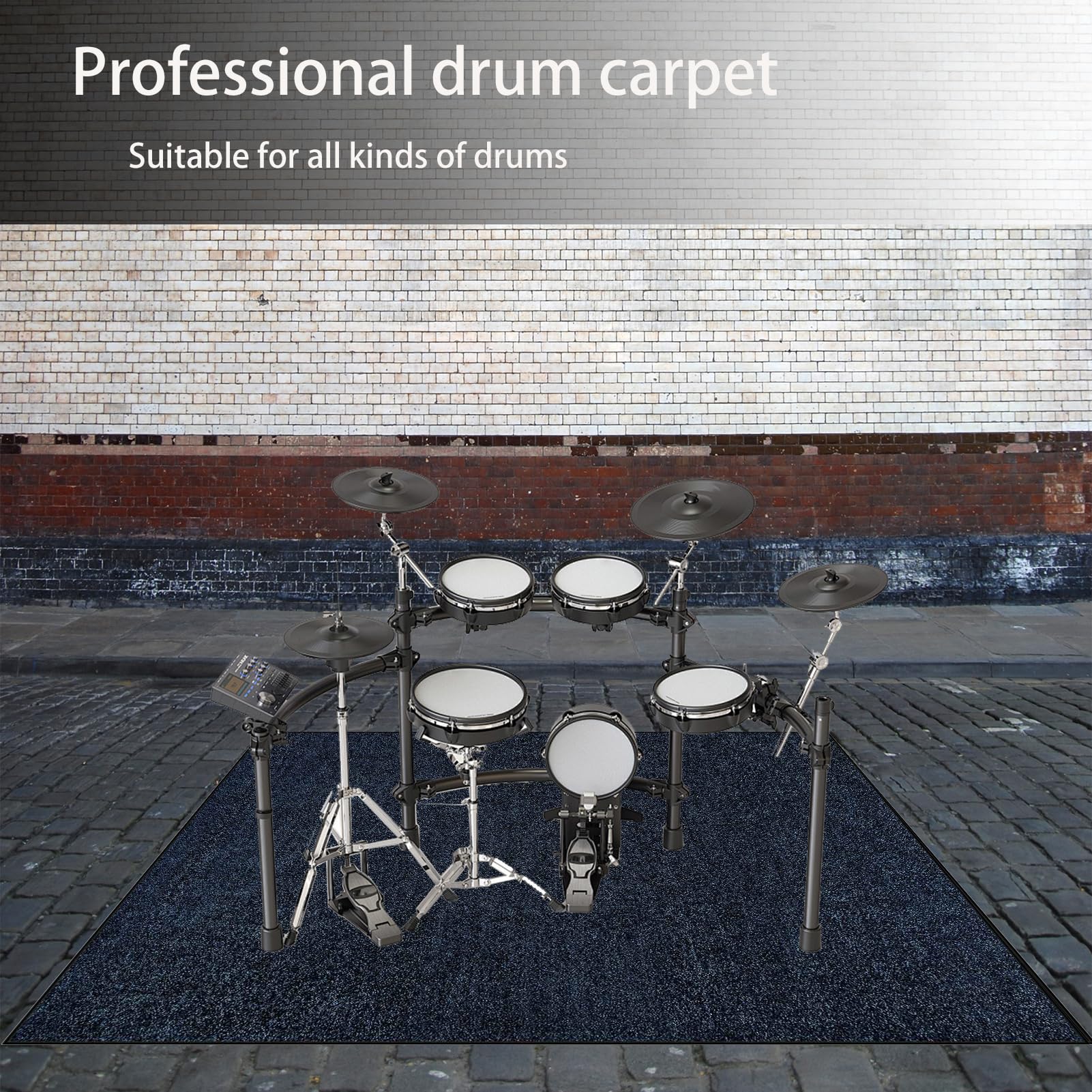 140 x 120 cm Tappetino Insonorizzato Batteria Tappeto per Batteria Tappeto Professionale per Batteria e Strumenti a Percussione Carpet Drum Mat Tappeto Antiscivolo Batteria Elettronica