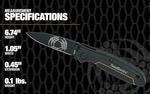 Miniatura 10 de Southwire - 65029440 Herramientas y equipos HBKN Hawk Bill Cuchillo de bolsillo, hoja de 2.6", 8CR13MOV Acero inoxidable-hoja curvada para cortes de