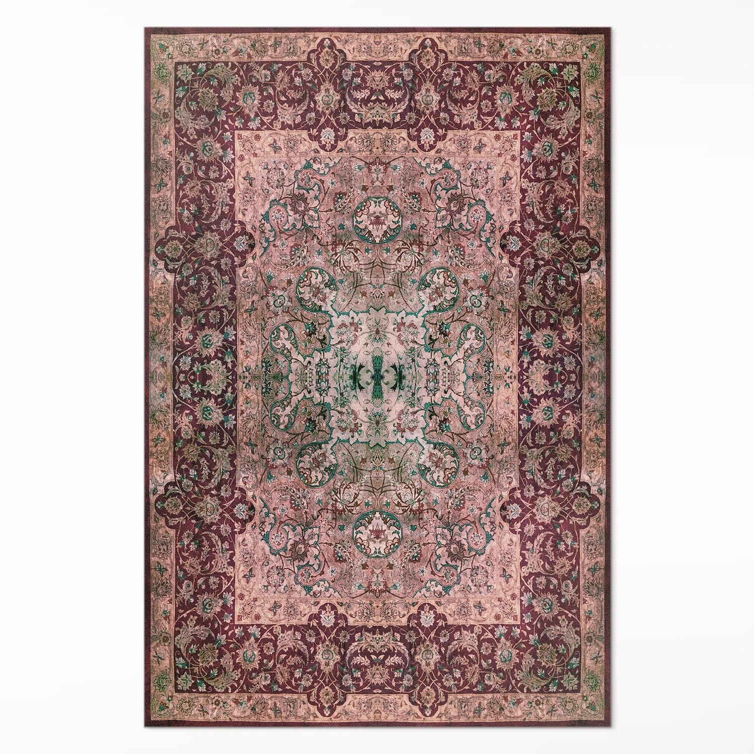 Tapis vinyle haut de gamme 140x210 cm style traditionnel antique Floorart Design