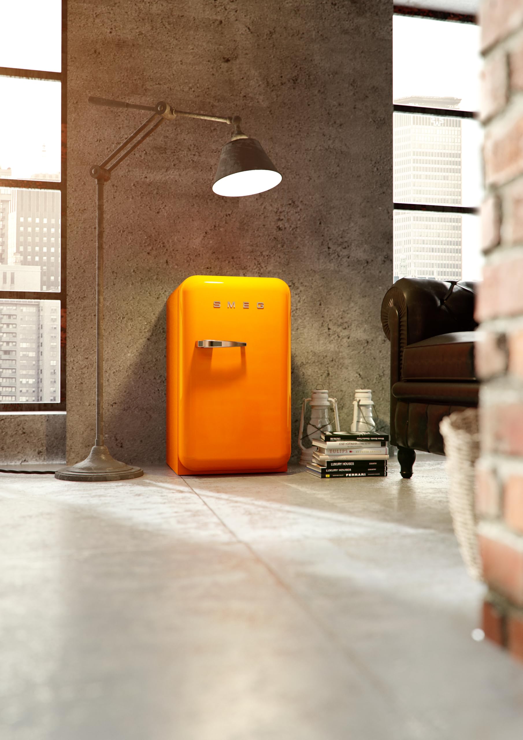 SMEG オレンジ冷蔵庫 アメリカンレトロスタイル SMEG オレンジ冷蔵庫 アメリカンレトロスタイル SMEG オレンジ