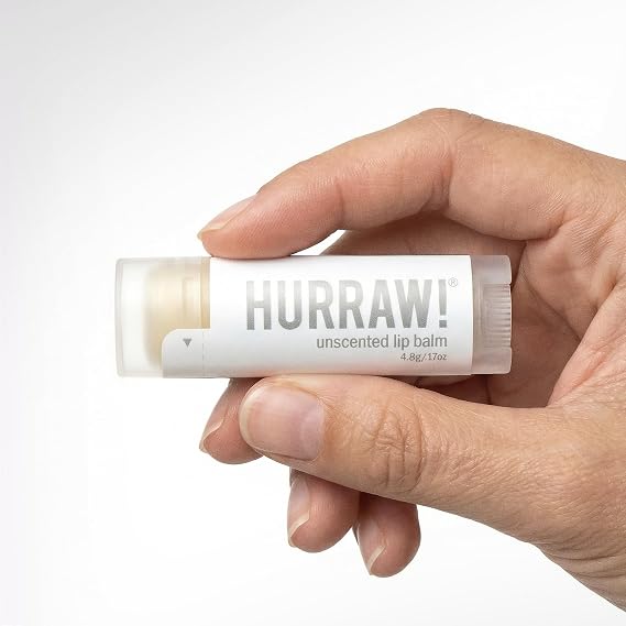 Hurraw! Unscented Lip Balm: Organic, Certified Vegan, Cruelty and Gluten Free. Non-GMO, 100% Natural Ingredients. Bee, Shea, Soy and Palm Free. Made in USA