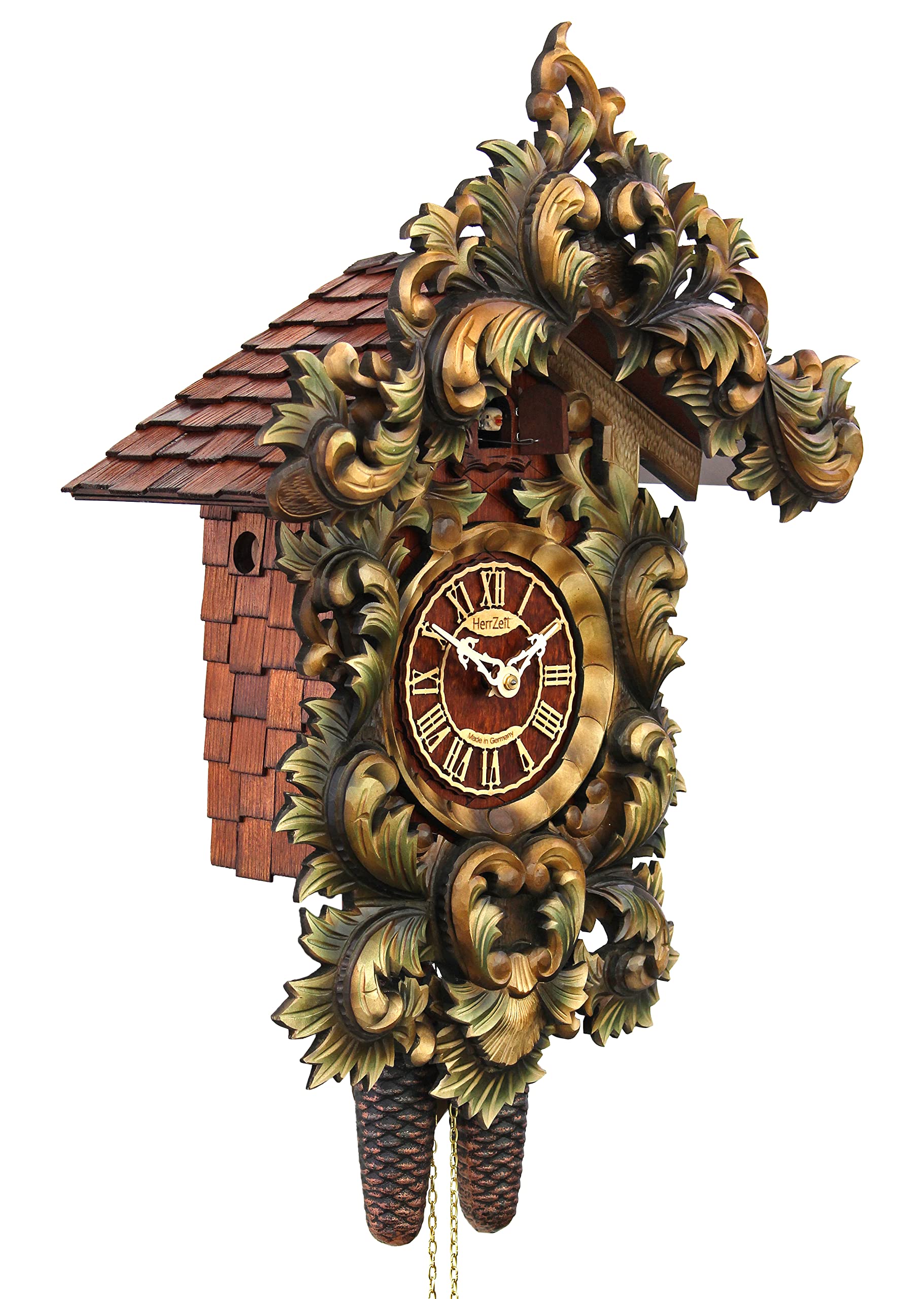 HerrZeit by Adolf Herr Cuckoo Clock - The Baroque Clock handshingled & Handpainted