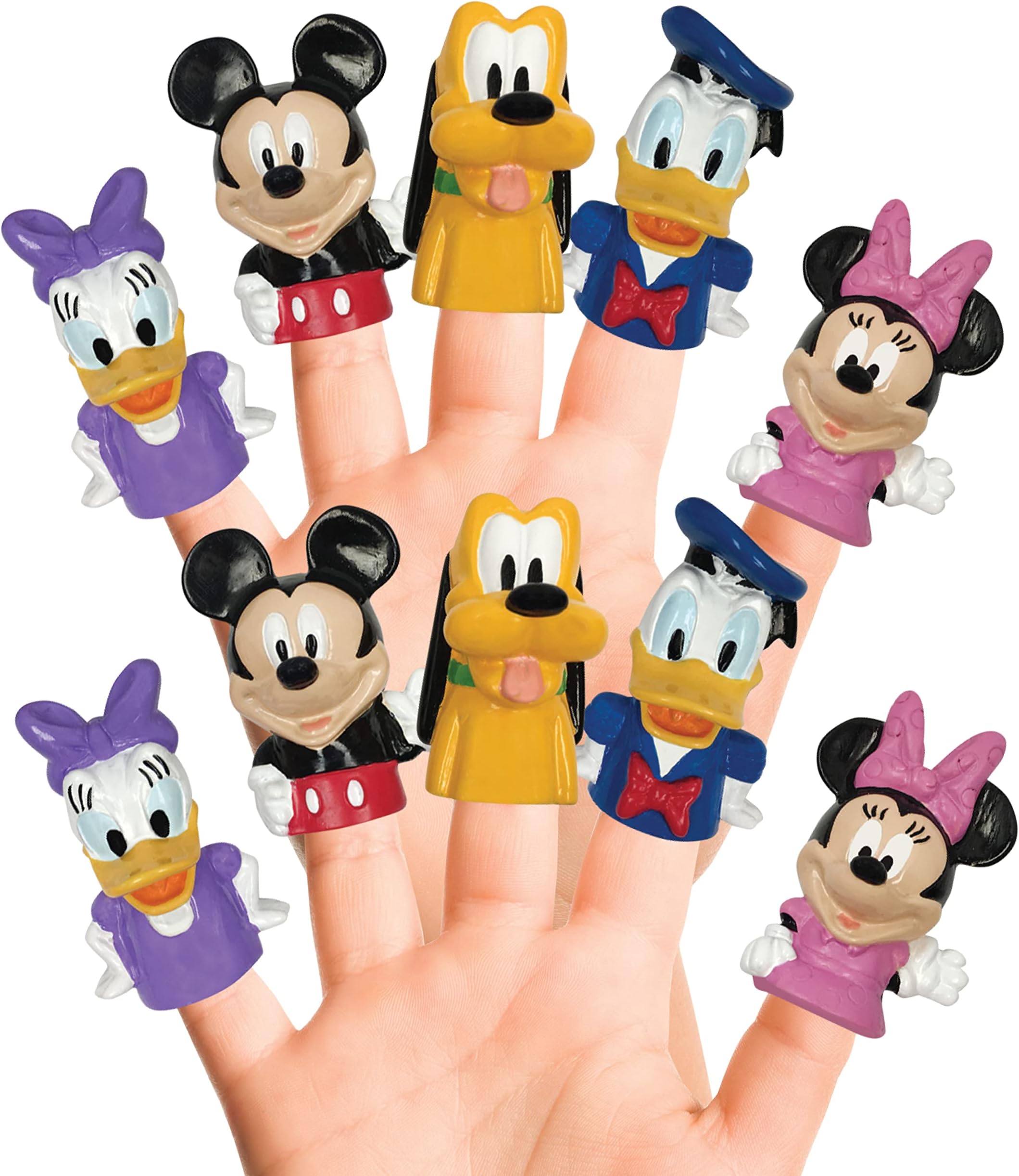 Disney Mickey Mouse & Friends 10 Piece Finger Puppet Set – Party Favors, Educational Play, Bath & Pool Toys, Beach Games, Finger Puppets, Playtime Activities