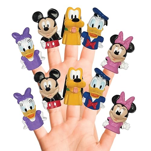 Disney Mickey Mouse & Friends - Juego de marionetas de dedo de 10 piezas, recuerdos de fiesta, educativos, juguetes de baño, juguetes flotantes para