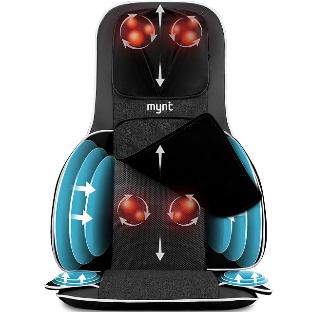 Mynt Back and Neck Massager for Pain Relief Deep Tissue 3D Shiatsu Acupressure Neck Back Massager with Heat