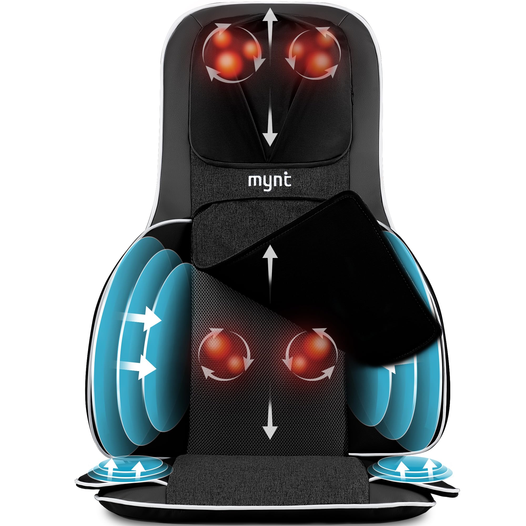 Mynt Back and Neck Massager for Pain Relief Deep Tissue 3D Shiatsu Acupressure Neck Back Massager with Heat