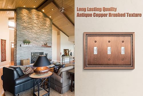 Vista 71 de Henne Bery Sunken Pearls - placa decorativa de pared para interruptor (Palanca simple, 2 unidades, níquel satinado)