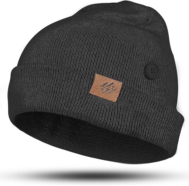 COCASES Beanie Hat Winter Hat for Men and Women, Stretchy Soft Knitted Hat Unisex with 2 Buttons Black/Grey/Blue/Red