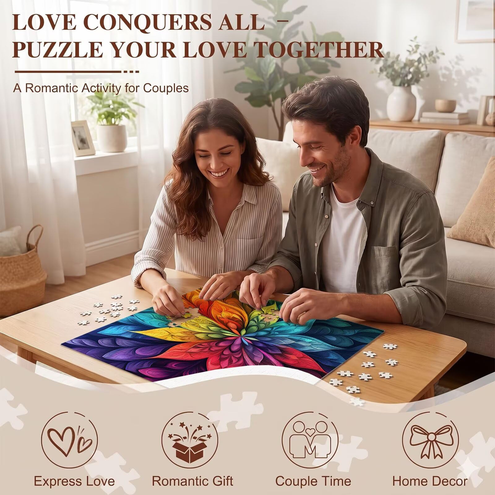 Mandala colore Puzzle 4000 Pezzi per Adulti, Puzzle in Legno - Collezione Classica con Poster Incluso -Sfida di Concentrazione e Passatempo Antistress, Gioco Educativo per Famiglia, 141 x 87 cm f0-665