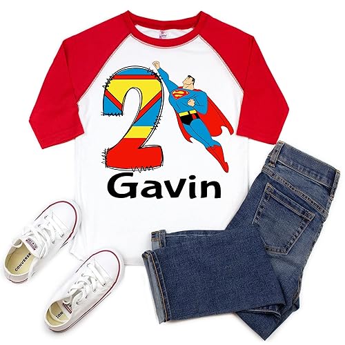 Miniatura 2 de Shirt Birthday Boy Shirt Personalized Shirts 1st Birthday Outfit Boy for Toddler and Baby Boy Superhero Birthday Shirts for Boys 1st 2nd 3rd 4th 5th