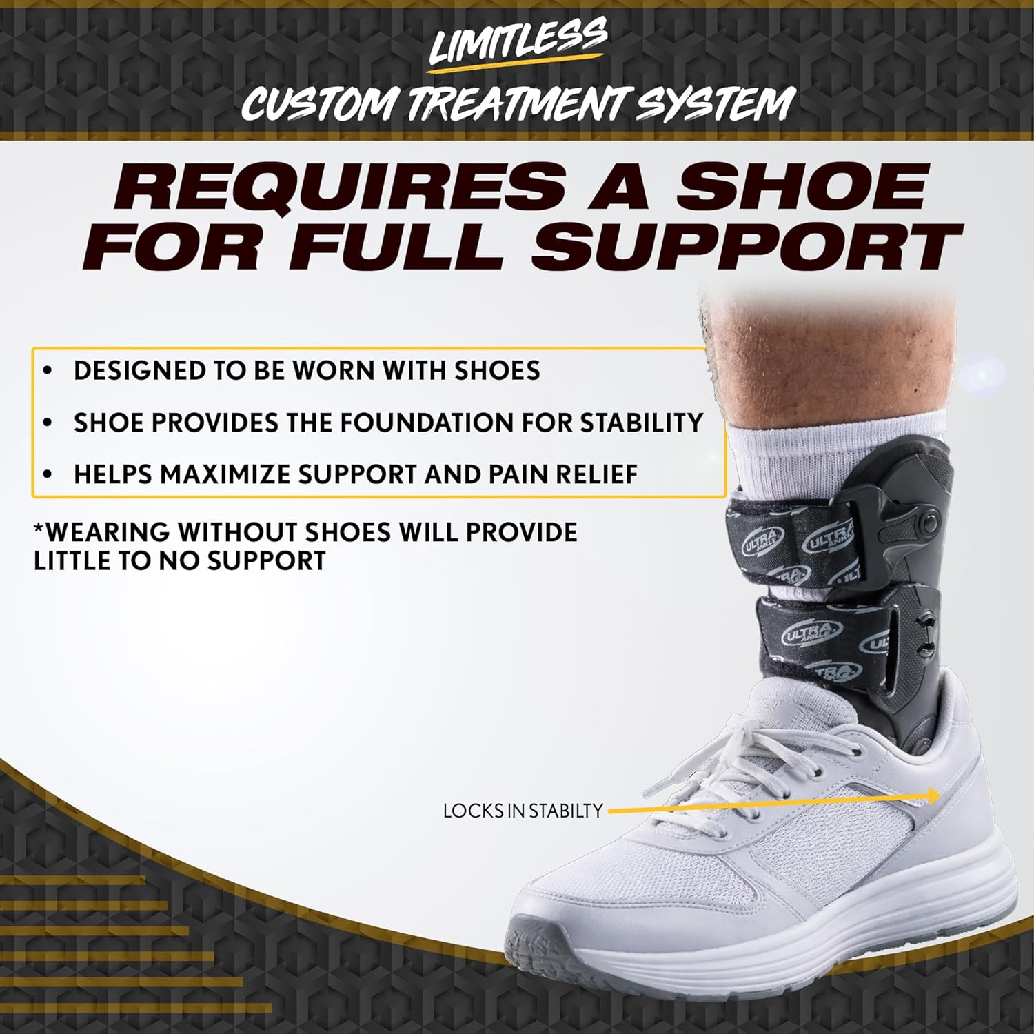 Ultra CTS Ankle Brace – Best Ankle Stability for Arthritis, Acute Injuries & High Sprains – Orthopedic Hinged-Cuff Design for Comfort & Support While Reducing Weight-Bearing Pain