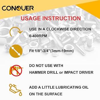 CONQUER Deburring External Chamfer Tool, Tungsten Blade, Fits 1/8-3/4