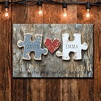 Vista 12 de CSWMZQZY Cartel de calle personalizado y 5 fotos de collage impreso en lienzo, nombre y fecha personalizados de Crossroads, regalo para la mejor