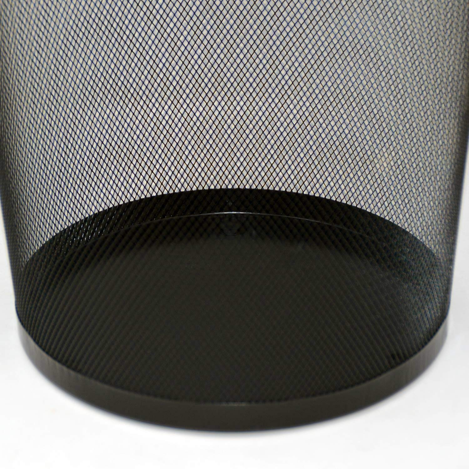 DRULINE Papierkorb Metall Mülleimer Büro 19 Liter Ø 29,5 cm Höhe 35 cm 10x Schwarz