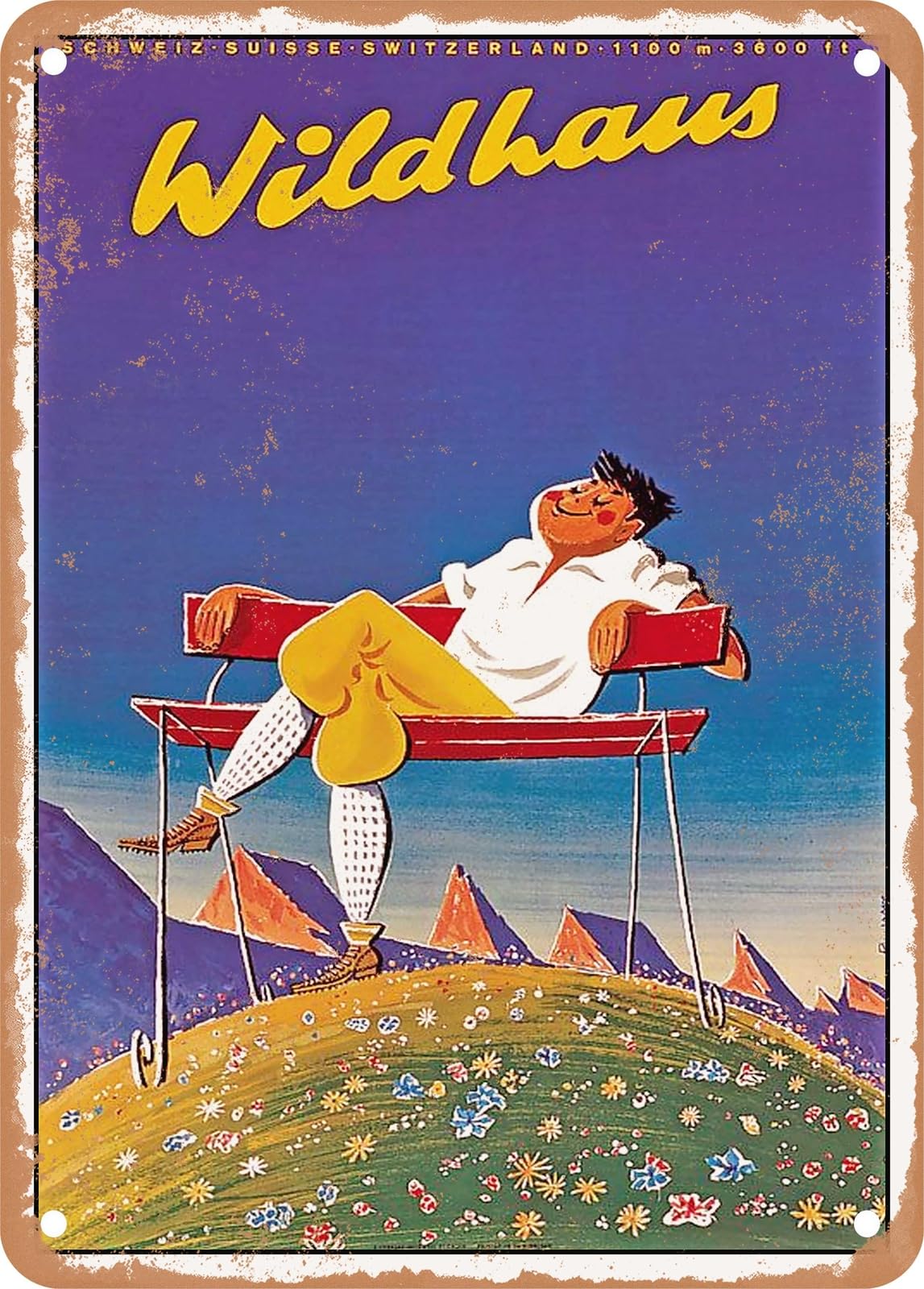 METAL SIGN - 1959 Wildhaus Switzerland Vintage Ad home decor