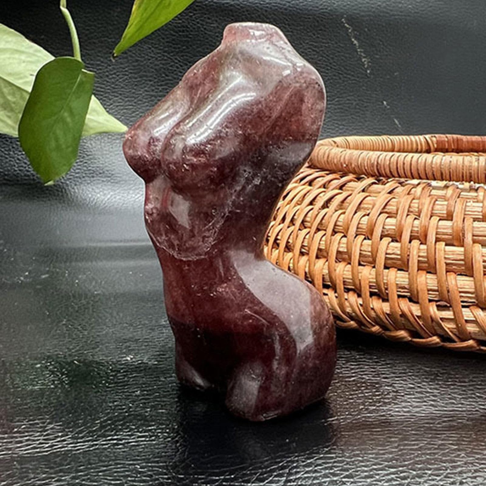 Estatua del Cuerpo de Cristal Natural Artesanía de Escultura de Cristal Modelo Femenino Tallada a Mano Adornos de Decoración de Escritorio para Oficina en El Hogar, 6-7 Cm,Aquatic Agate