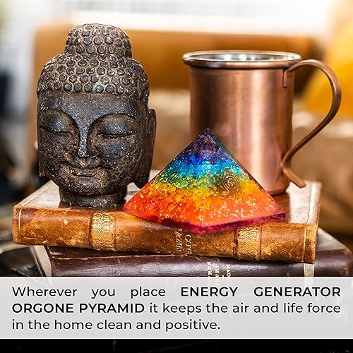 Miniatura 5 de Orgonite Crystal Handmade Seven Chakra Gemstone Pyramid - Orgone Chakra Healing Stone Pyramids for Mediation, Yoga, Reiki, Spiritual Gift, Office