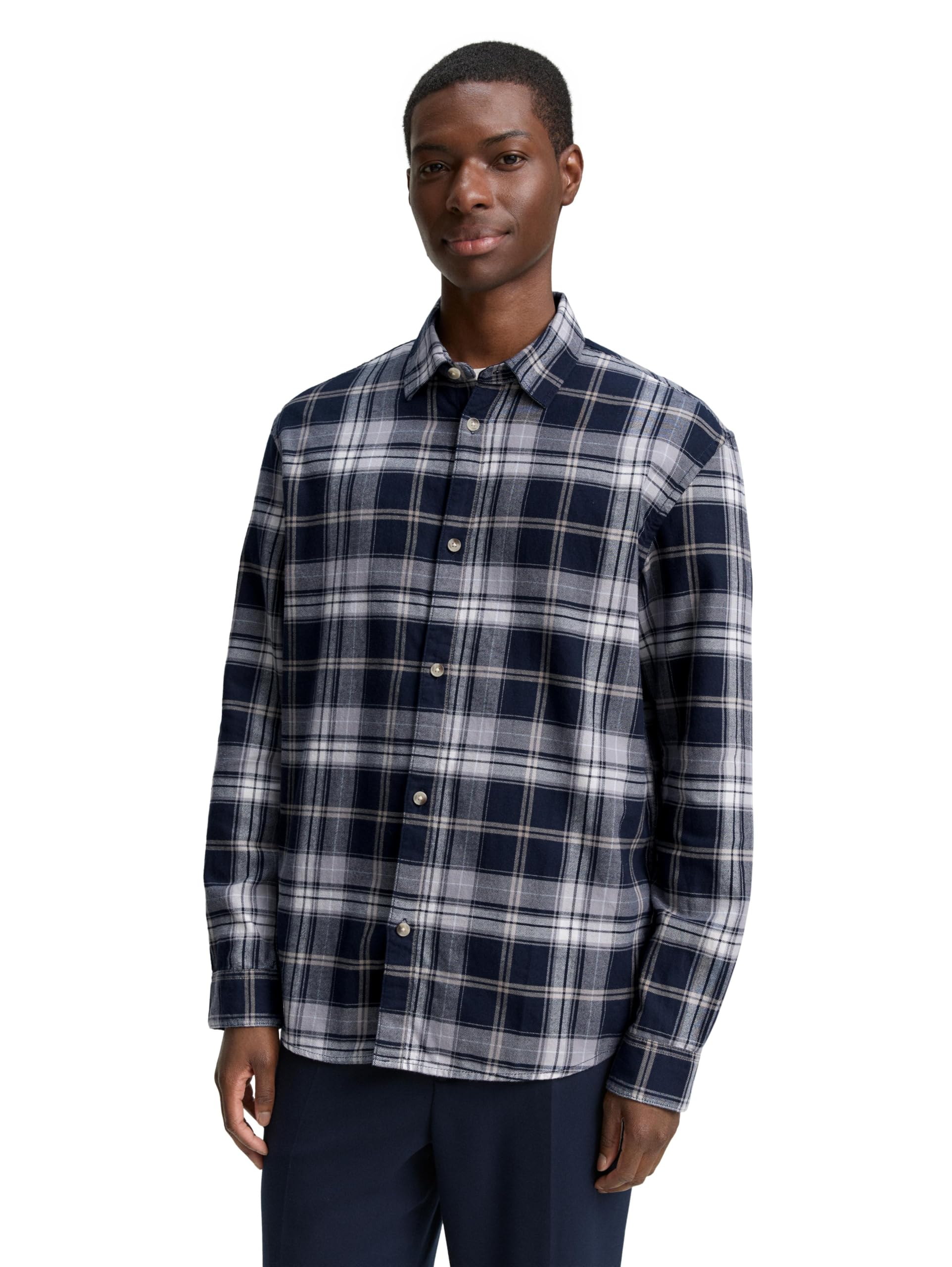 Tom Tailor Denim Herren 1043790 Relaxed Fit Hemd mit Karomuster (1er Pack)