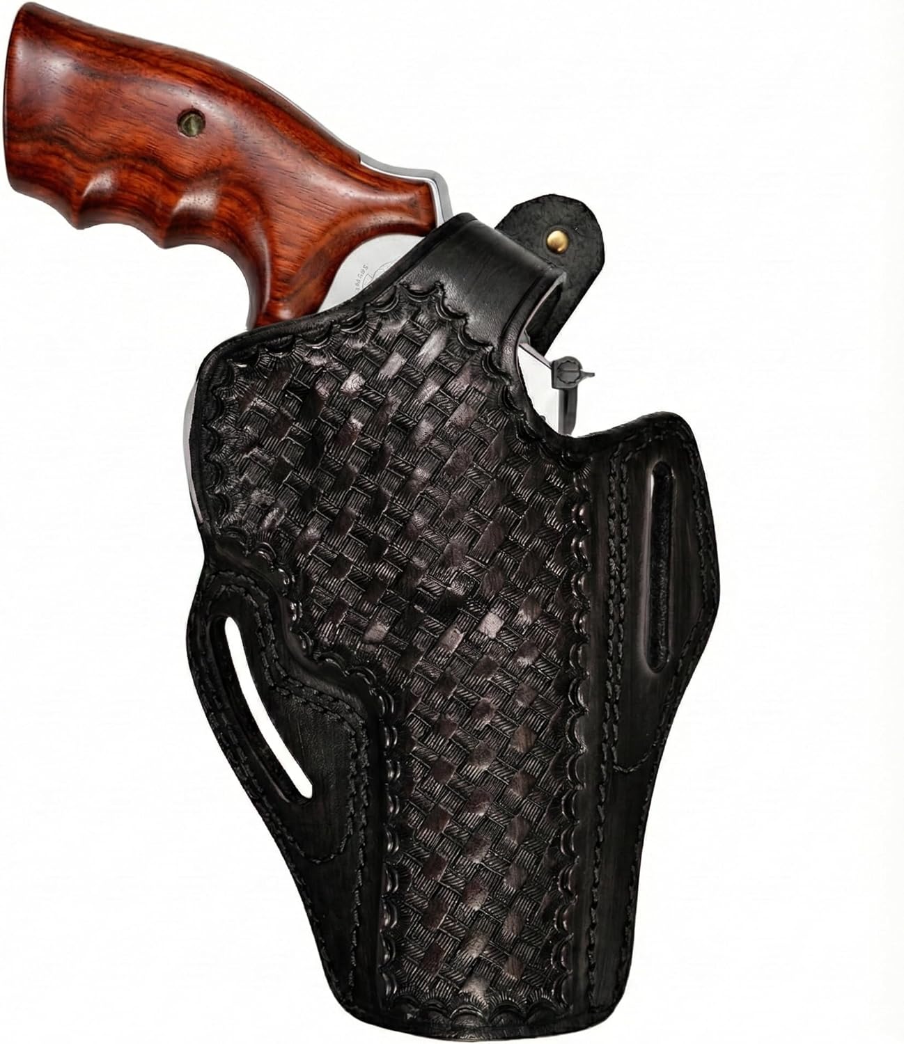 Leather Holster Fits Colt Python, Colt King Cobra / 357 Magnum - Thumb Break - Basket Weave - Genuine Leather - Handmade - ShnLeaher