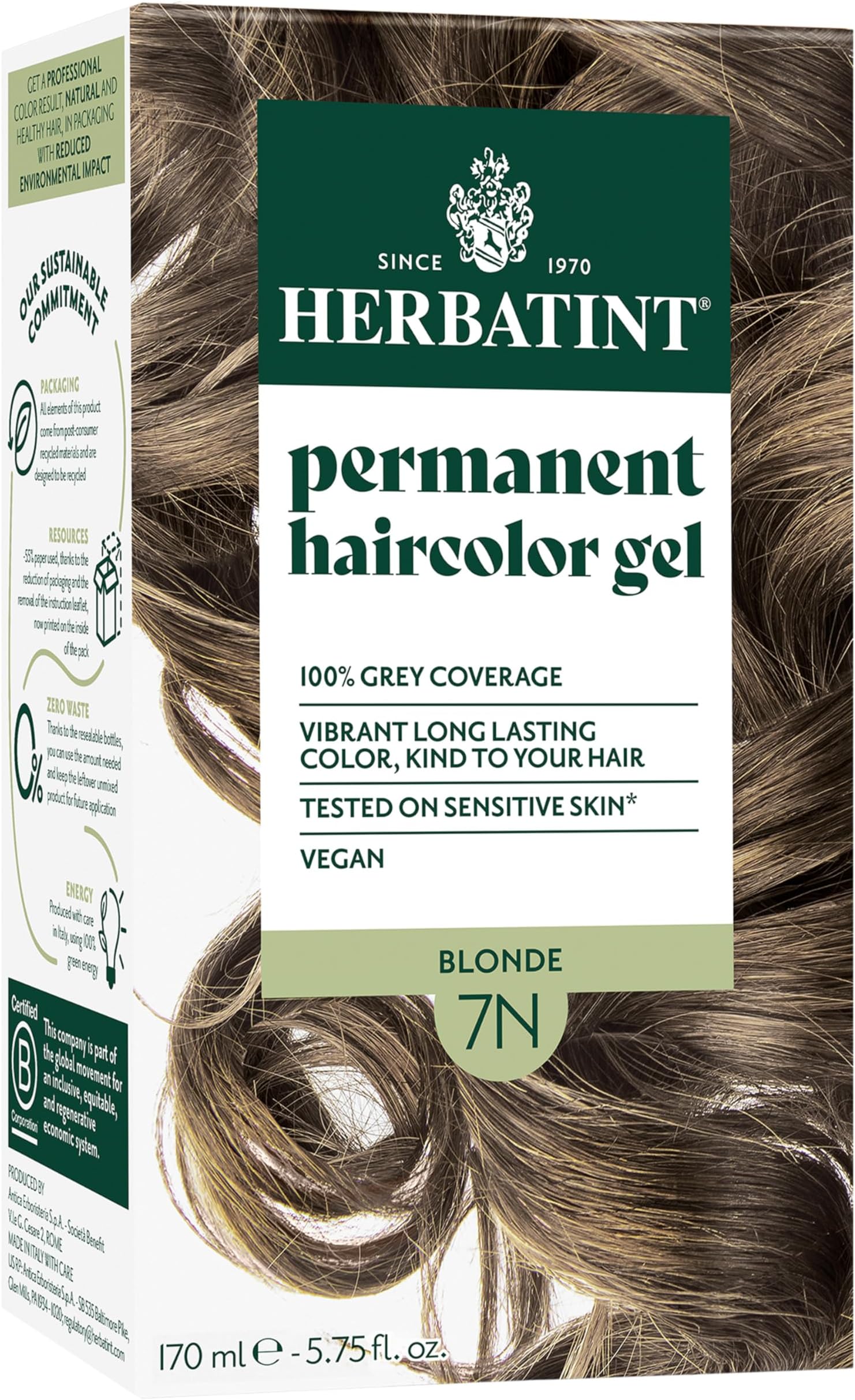 Herbatint Hair Color, 7N Blonde, 4.56 Fluid Ounce