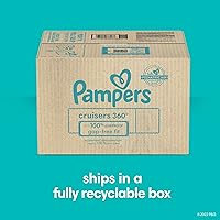 Vista 16 de Pampers Pull On Cruisers - Pañales desechables para bebé de ajuste de 360°, tamaño 4, suministro de 2 meses (2 x 144 unidades) con toallitas