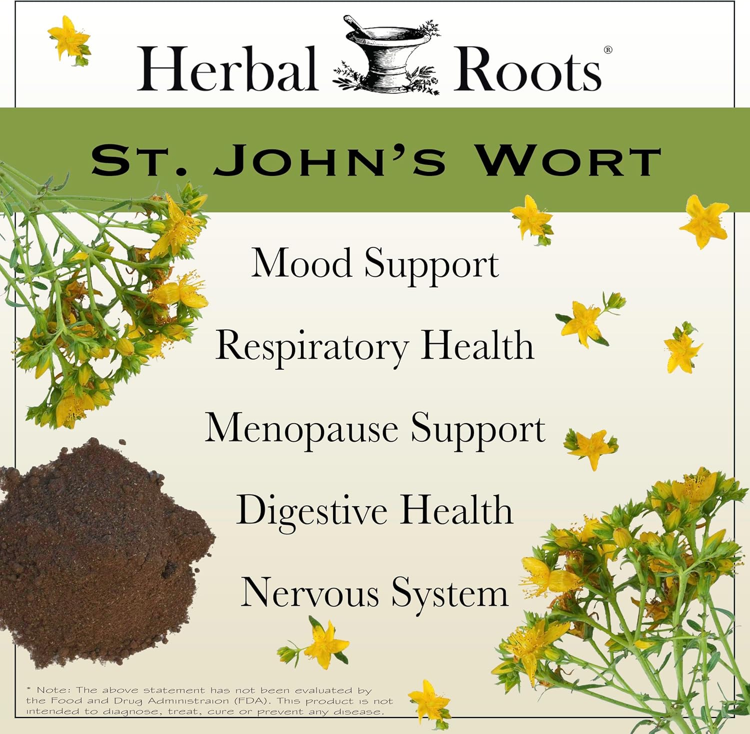 Herbal Roots Mood Duo, Organic St. John's Wort and Ashwagandha Supplement, Natural Mood Support, Non-GMO