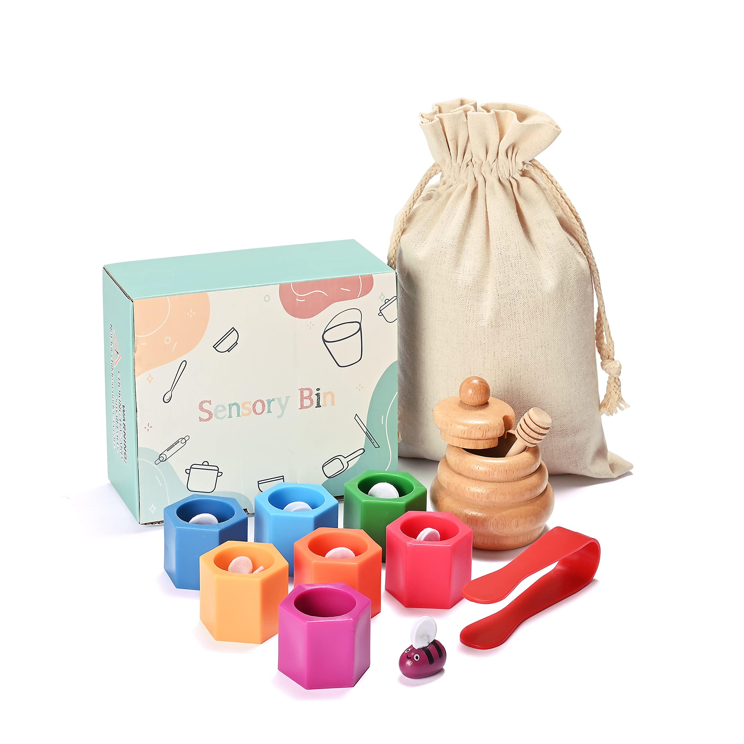 Giocattoli impilabili in legno per bambini piccoli, giocattolo a forma di alveare, giocattoli sensoriali Montessori per 3, 4 e 5 anni, giocattoli per abilità motorie, regalo educativo